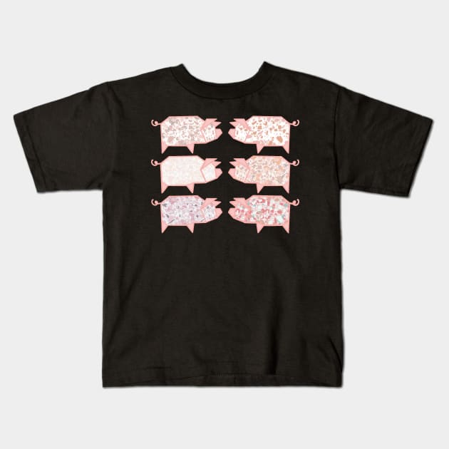 Pig Terrazzo Kids T-Shirt by mrsmauve